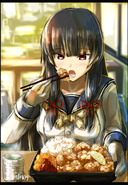 レモン唐揚げ弁当 普通盛り を食べる磯風ん Seitei さんのイラスト ニコニコ静画 イラスト