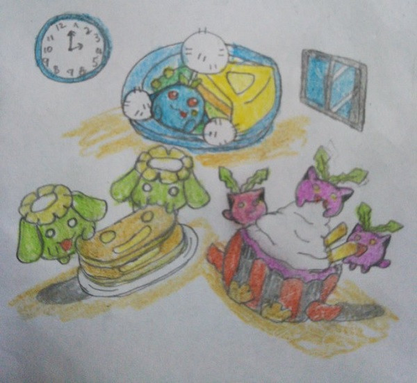 ワタッコたちのお茶会 ヨモハマチ 絵の練習 さんのイラスト ニコニコ静画 イラスト