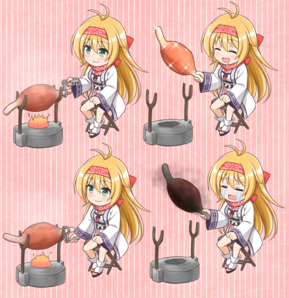 モンハン肉を焼くマキちゃん