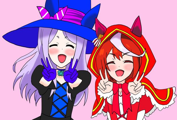 テイオーとマックイーンのハロウィンデート 絵描きの冒険者katosan さんのイラスト ニコニコ静画 イラスト