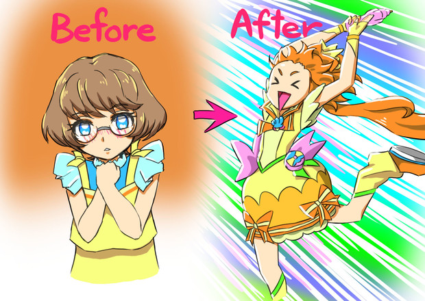 みのりちゃんビフォーアフター Hin Mei さんのイラスト ニコニコ静画 イラスト