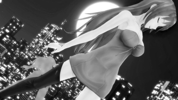 こんな夜はモノクロセクシー玲霞さん4 Mmdモノクロポートレート カトラス リトルジャックp さんのイラスト ニコニコ静画 イラスト