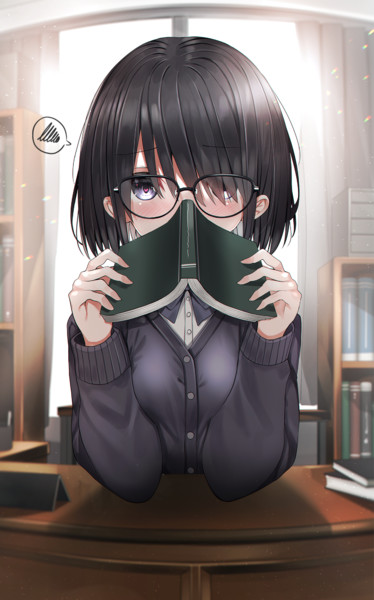 本で顔を隠す ねく Neku さんのイラスト ニコニコ静画 イラスト