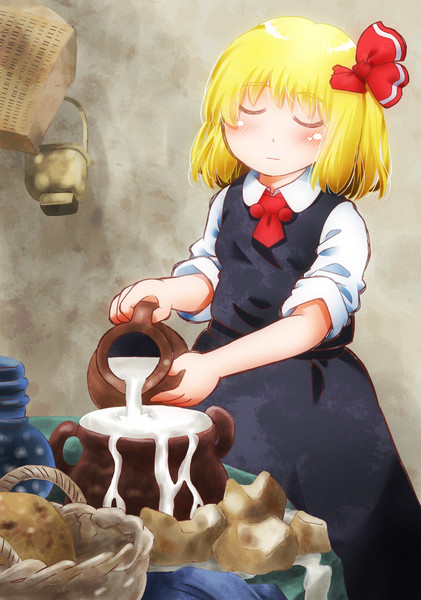 牛乳を注ぐルーミア Matty さんのイラスト ニコニコ静画 イラスト