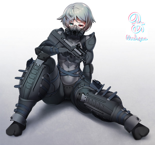 ガスマスクにp90 オッドアイ のあ さんのイラスト ニコニコ静画 イラスト