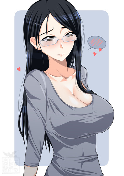爆乳　眼鏡 スレンダー巨乳眼鏡お姉さん / 一条 高雪 さんのイラスト - ニコニコ静画(イラスト)
