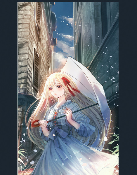 青に染まる こもりひっき 幻想少女絵 さんのイラスト ニコニコ静画 イラスト