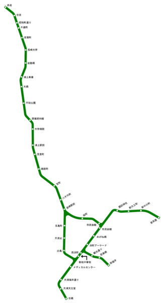 長崎電気軌道路線図