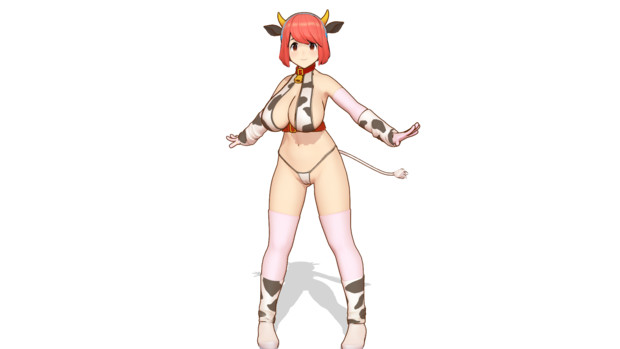 【MMDモデル配布】ぽじお式牛娘
