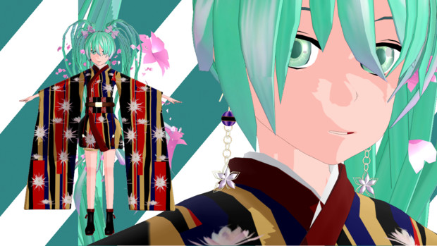 Mmd ミクさん和モダン衣装 モデル配布 立夏 スチームパンクp さんのイラスト ニコニコ静画 イラスト