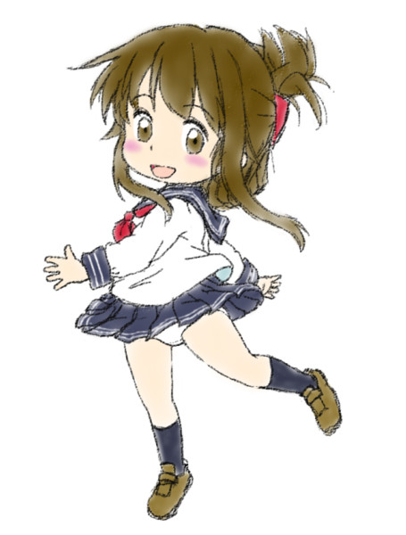 くるっと一回転してパンチラ電ちゃん ざつ さんのイラスト ニコニコ静画 イラスト
