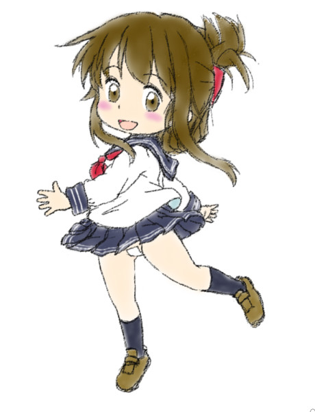 くるっと回ってちらり ざつ さんのイラスト ニコニコ静画 イラスト