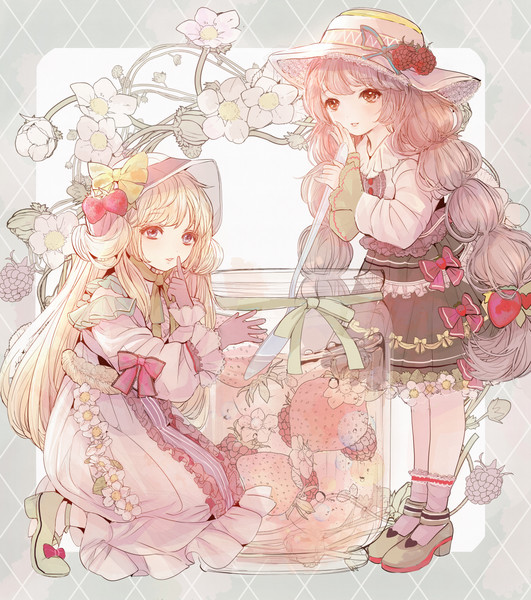 イチゴと女の子のイラスト いちごと女の子イラスト｜無料イラスト・フリー素材なら
