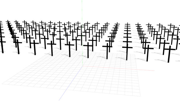 【MMD-OMF11】簡素な十字架が並ぶステージ 【ステージ配布あり】