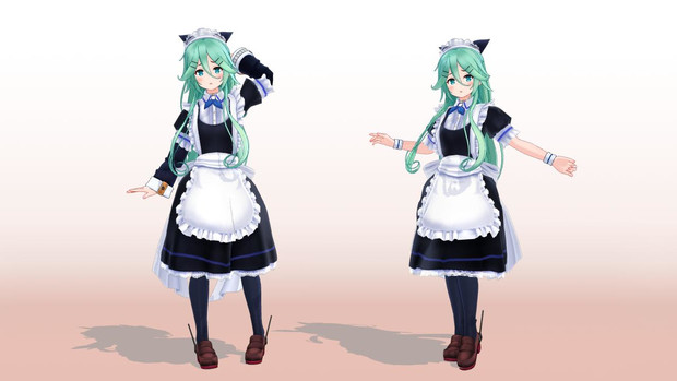 山風 メイド Mmdモデル配布あり クロガネ さんのイラスト ニコニコ静画 イラスト