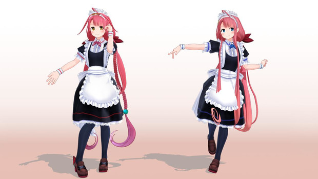 江風 メイド Mmdモデル配布あり クロガネ さんのイラスト ニコニコ静画 イラスト