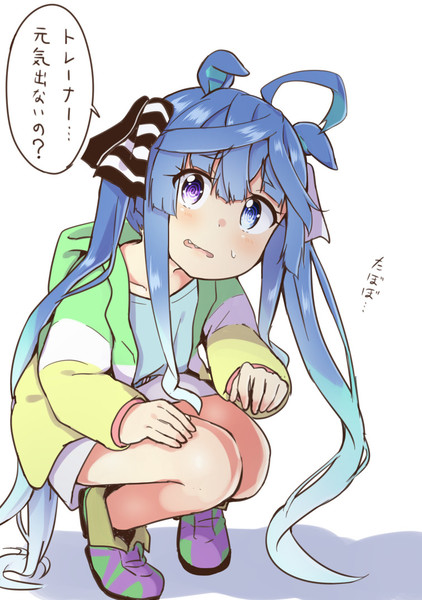 あまりにも落ち込んでうつむいていたら 下から覗いてきて心配してきたツインターボ あやめりよ さんのイラスト ニコニコ静画 イラスト