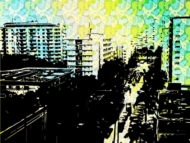 ビルの隙間 ニコニコ静画 イラスト