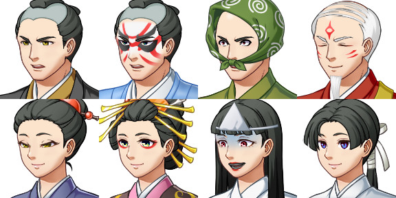 フリゲ素材 和風モブの顔グラ ニコニコ静画 イラスト