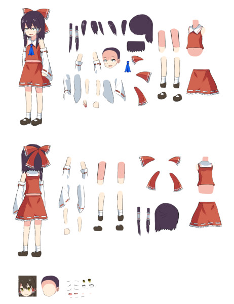 MG姉貴兄貴　パーツわけ前後+表情パーツ