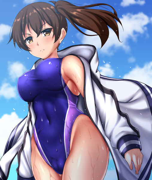 競泳水着　胸ポチ 競泳水着な加賀さん / とりっきぃ さんのイラスト - ニコニコ静画(イラスト)