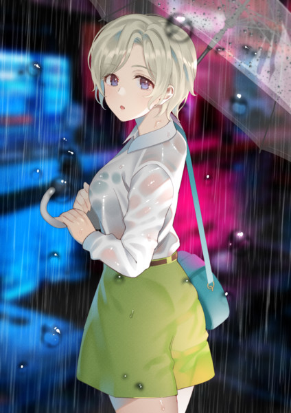 雨の中振り返ると Ktzw さんのイラスト ニコニコ静画 イラスト