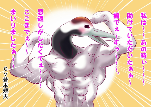 日本筋肉昔話 鶴の恩返し 朱きつね さんのイラスト ニコニコ静画 イラスト