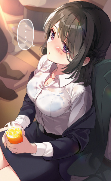 飲み会で酔うと 無言でくっついてくる同僚 ものと さんのイラスト ニコニコ静画 イラスト
