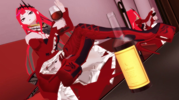 姿見と赤ワインと透かしたトリ子【Fate/MMD】