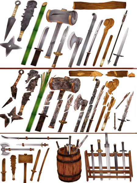 壊せる武器セットver1 0 キャベツ鉢 さんのイラスト ニコニコ静画 イラスト