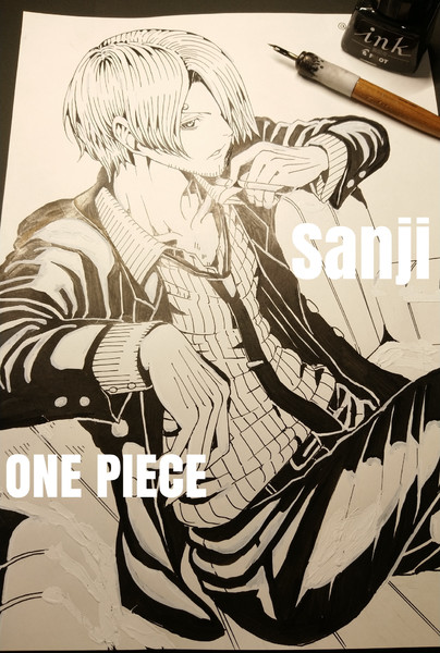 サンジ - ワンピース / Sanji - ONE PIECE【線画】完成イラスト過去作2020