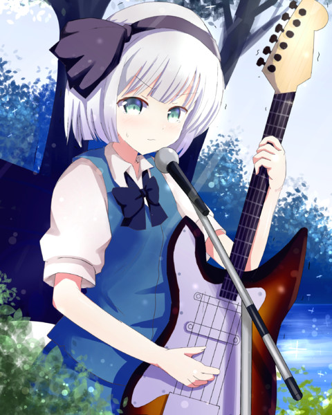 エレキギターを慣れないように演奏する妖夢ちゃん 白田 忍 さんのイラスト ニコニコ静画 イラスト