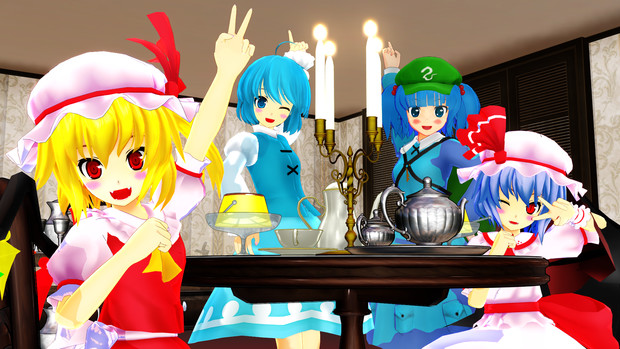 レミリアとフランと小傘とにとりと壁紙fullhd Remilia さんのイラスト ニコニコ静画 イラスト