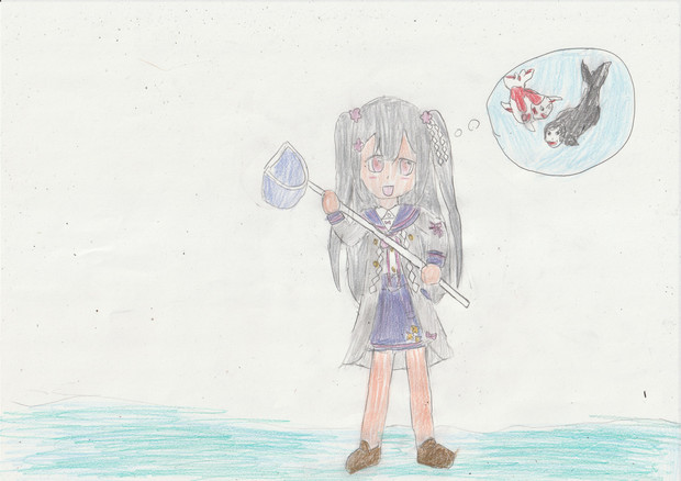 川の生き物 を捕まえようとする有馬楓花ちゃん トウt31編成 さんのイラスト ニコニコ静画 イラスト