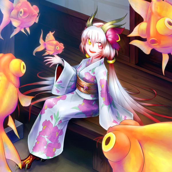 金魚草ちゃんと空飛ぶ金魚 ミー ガンチョー さんのイラスト ニコニコ静画 イラスト