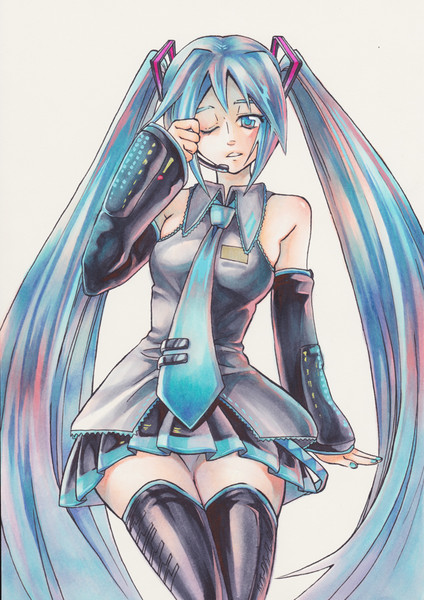 初音ミクをコピックで描いてみた かt さんのイラスト ニコニコ静画 イラスト