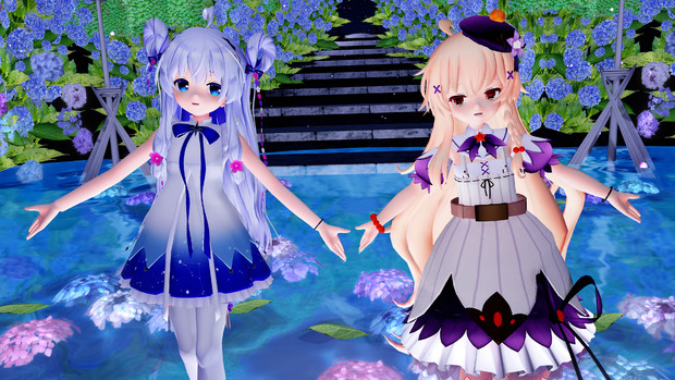 Mmd花騎士 クコちゃん ステラちゃんで オフトゥン クロ151 さんのイラスト ニコニコ静画 イラスト