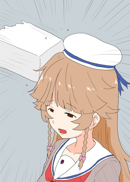 飛んできた豆腐がぶつかるココちゃん