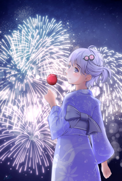 花火 浴衣 りんご飴 碧 さんのイラスト ニコニコ静画 イラスト