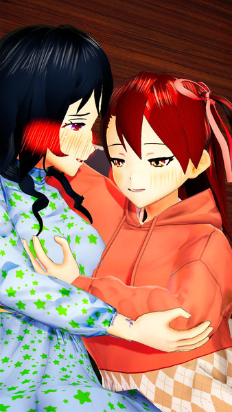 オリジナルキャラの百合シーン スイカ さんのイラスト ニコニコ静画 イラスト