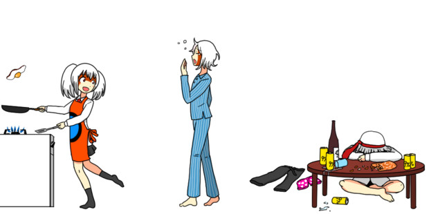 カイブツ三兄弟の朝 凹にゃん さんのイラスト ニコニコ静画 イラスト