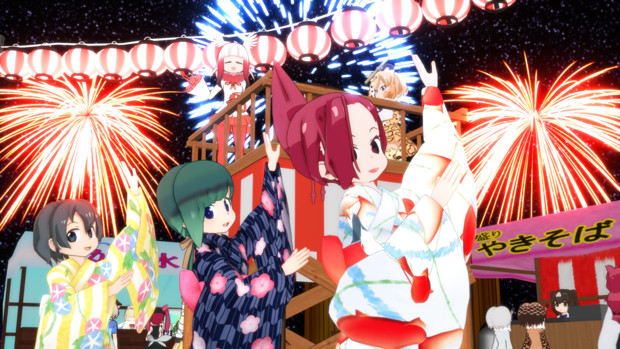 Mmd花火大会21 盆踊り 北条 さんのイラスト ニコニコ静画 イラスト