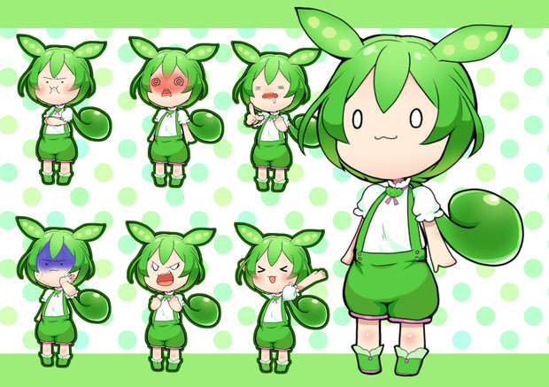 ずんだもん 擬人化デフォルメ 立ち絵素材 猫乃 さんのイラスト ニコニコ静画 イラスト