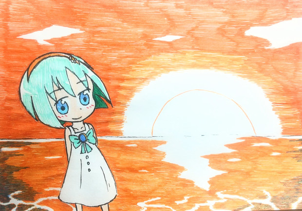 夏の終わりを告げる夕日 通りすがりb さんのイラスト ニコニコ静画 イラスト