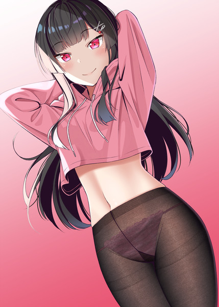 へそ出しパーカー彼女 タイツを添えて ぐらんで さんのイラスト ニコニコ静画 イラスト