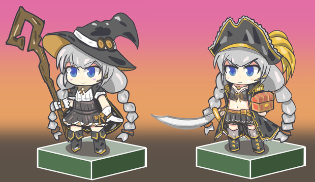魔女と海賊風コスのあかりちゃん 三蔵 さんのイラスト ニコニコ静画 イラスト