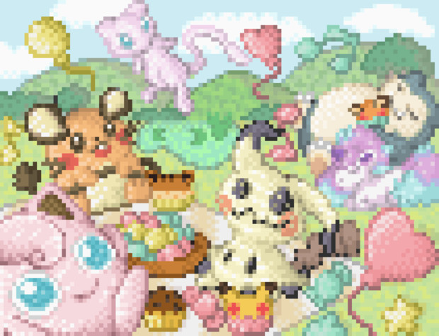 ドット絵 ミミッキュスイーツパーティー ポケモン もぺ さんのイラスト ニコニコ静画 イラスト