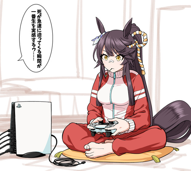 夜な夜なゲームに興じるナリタブライアン れんつ さんのイラスト ニコニコ静画 イラスト