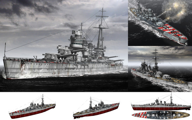MMD用モブ弩級戦艦1940(ﾓｳﾞｰﾙ)セット