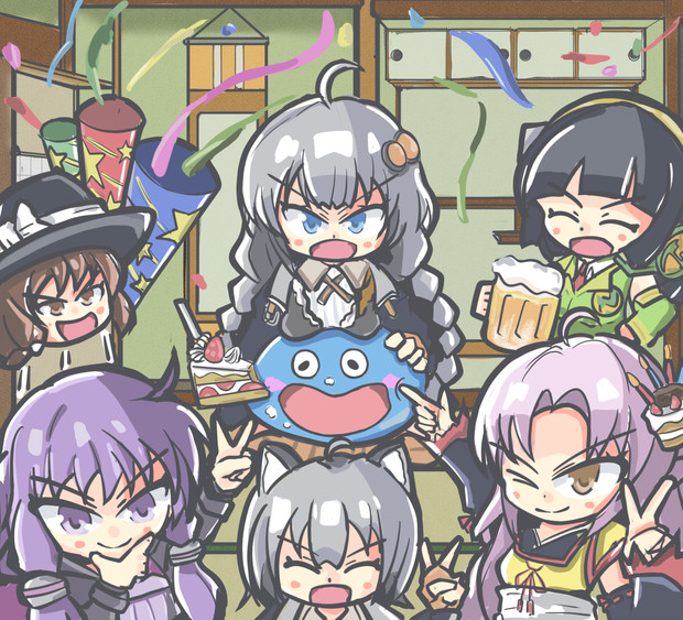 お誕生日パーティーをするスライムとあかりちゃん達 三蔵 さんのイラスト ニコニコ静画 イラスト